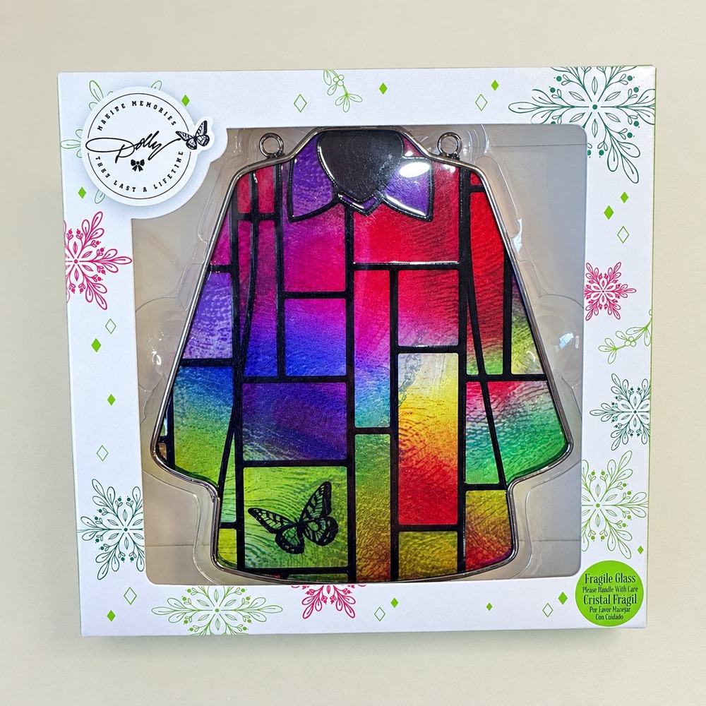 Dolly Parton Coat of Many Colors NEW Stained Glass Wall Hanging Decor NIB